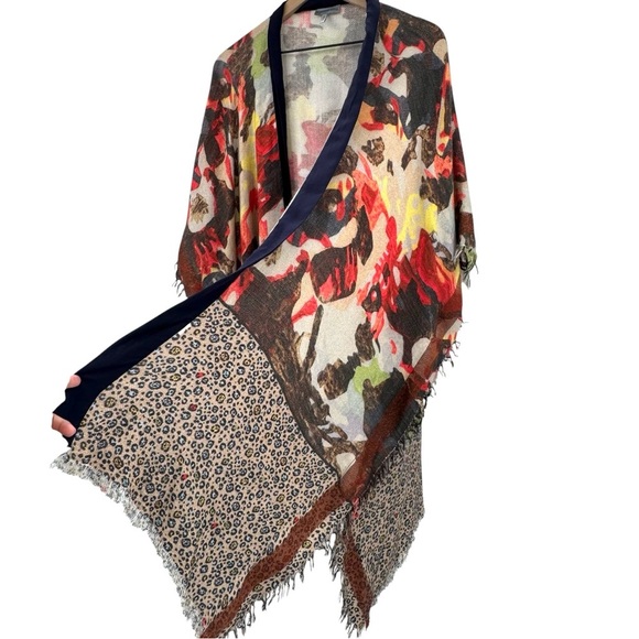 Anthropologie x Conditions Apply Vinario Duster Kimono Multicolor Cheetah | OS - Picture 5 of 13